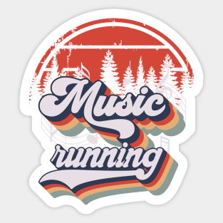 Running music forest, running retro cassette Sticker